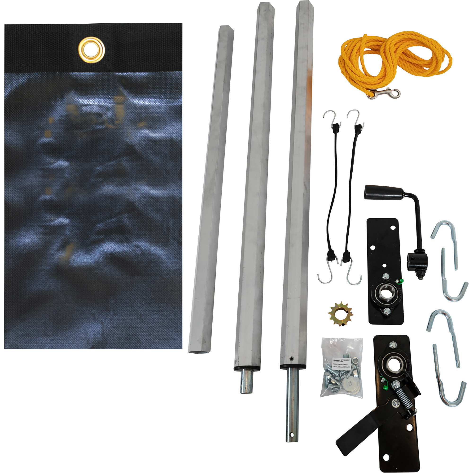 Buyers Products, Aluminum Tarp System With Solid Tarp 7 x 18ft., Model# DTR7018S